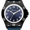Garonne kinderhorloge 33 mm staal/canvas zwart-blauw KQ22Q463