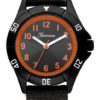 Garonne KQ26Q463 Kinderhorloge 33 mm staal/canvas zwart-oranje