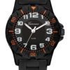 Garonne kinderhorloge 35 mm staal/rubber zwart-oranje KQ26Q464