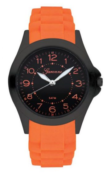 Garonne kinderhorloge 34 mm staal/rubber oranje-zwart KQ26Q466