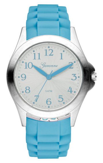 Garonne KQ28Q466 kinderhorloge 34 mm staal/rubber aquablauw-zilverkleurig