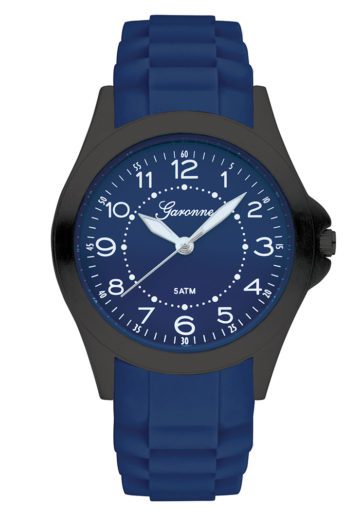 Garonne KQ32Q466 kinderhorloge staal/rubber zwart-blauw 34 mm