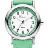 Garonne KV31Q467 kinderhorloge 27 mm metaal-leder zilverkleurig-mintgroen