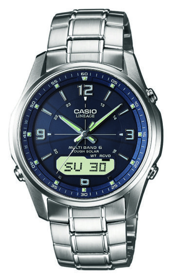 Casio LCW-M100DSE-2AER Lineage Saffierglas, Zendergestuurd en Solar 40 mm