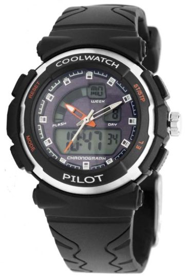 Coolwatch CW.271kinderhorloge jongens 'Pilot' digitaal zwart