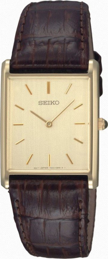 Seiko SFP606P1 Horloge staal/leder goudkleurig-bruin 39 mm