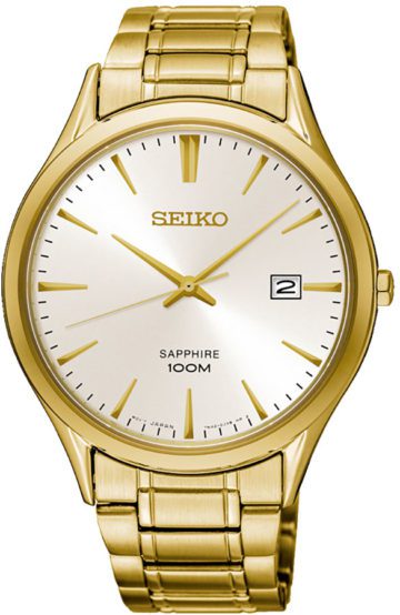 Seiko Herenhorloge Staal/Saffierglas goudkleurig SGEH72P1