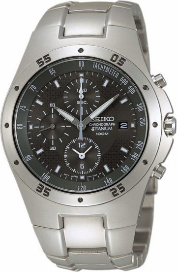 Seiko SND419P1 Herenhorloge titanium Chronograaf