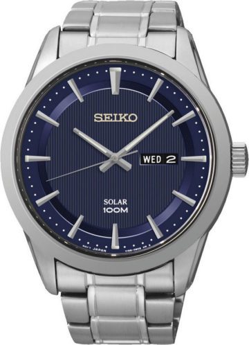 Seiko SNE361P1 Horloge Solar staal zilverkleurig 42 mm