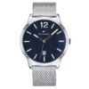 Tommy Hilfiger Horloge Dustin 44 mm zilverkleurig-blauw 1791500