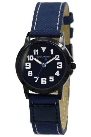 Coolwatch CW.248 kinderhorloge 'Jort' canvas-staal blauw-zwart