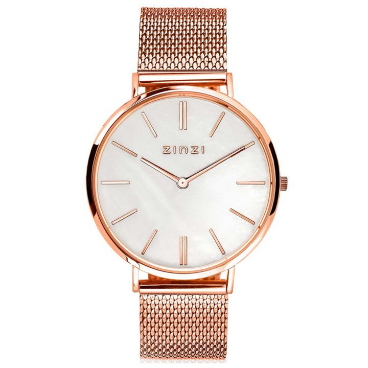 Zinzi ZIW418M Horloge Retro rosekleurig + Gratis armband 38 mm