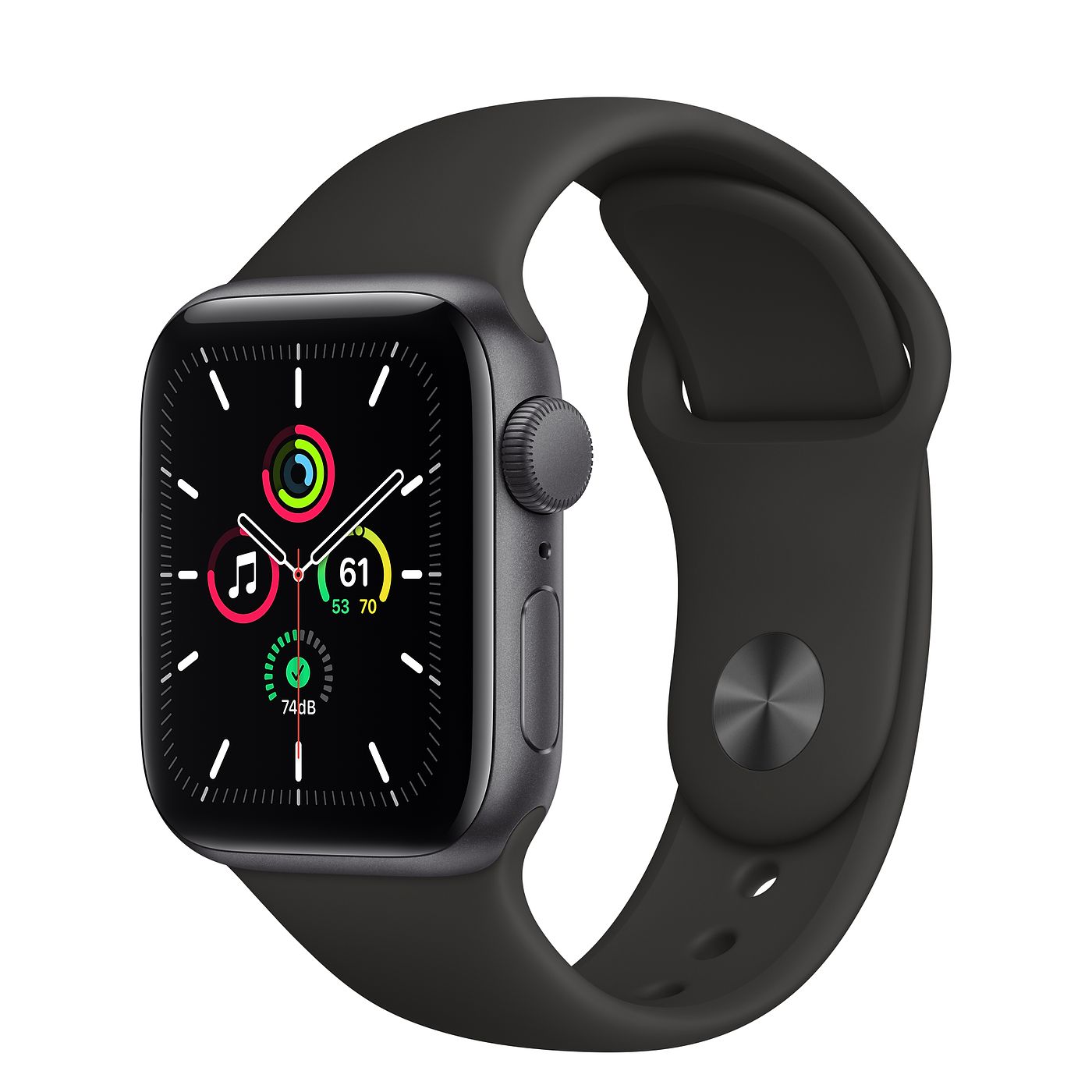 Apple Watch SE GPS 40mm Space Gray Aluminum with Black Sport Band A2351