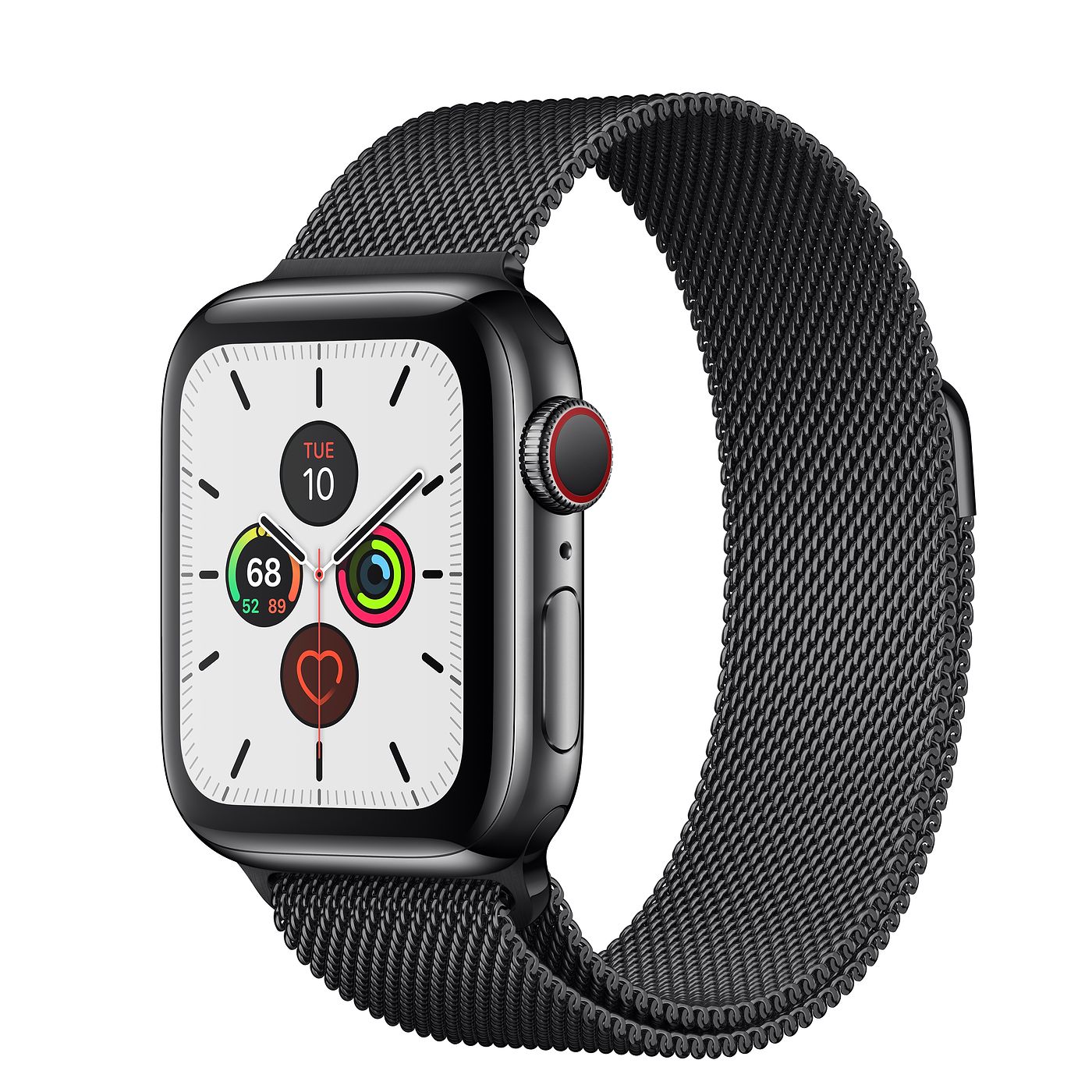 Apple Watch Series 5 GPS + Cellular 40mm Space Black Stainless Steel with Space Black Milanese Loop A2094