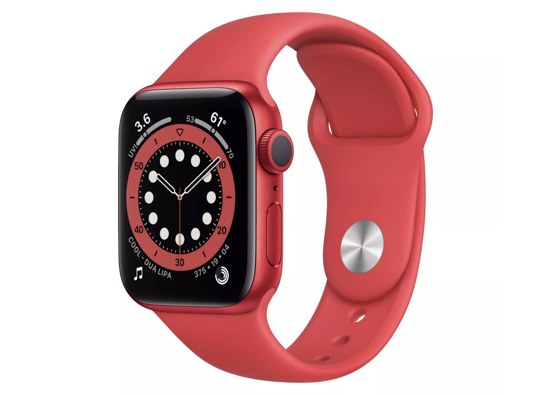 Apple Watch Series 6 GPS 44mm Red Aluminum with Red Sport Band A2292