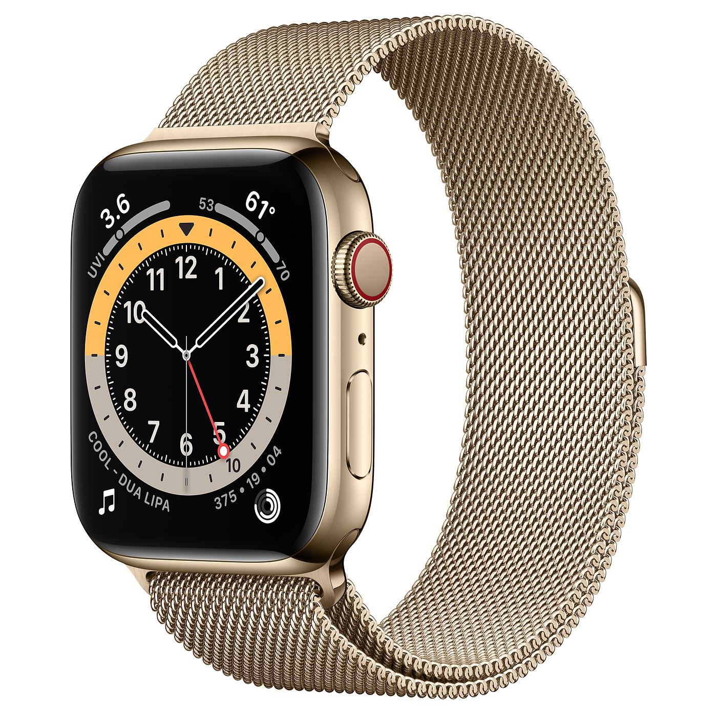 Apple Watch Series 6 GPS + Cellular 44mm Gold Stainless Steel with Gold Milanese Loop A2294