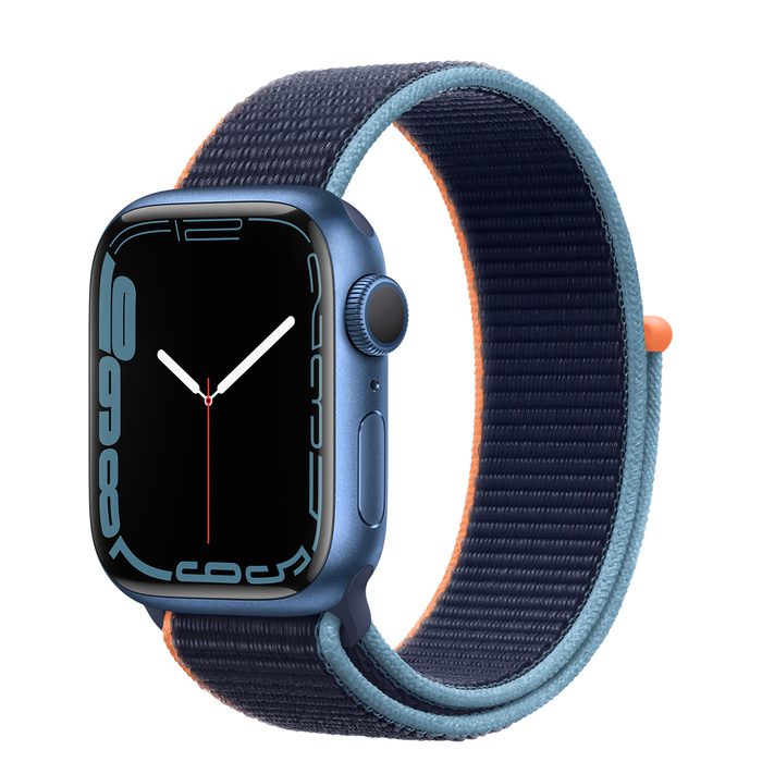 Apple Watch Series 7 GPS 41mm Blue Aluminum with Deep Navy Sport Loop A2473