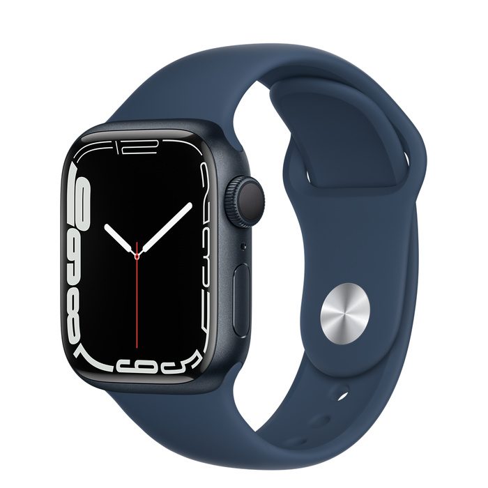 Apple Watch Series 7 GPS 45mm Midnight Aluminum with Abyss Blue Sport Band A2474