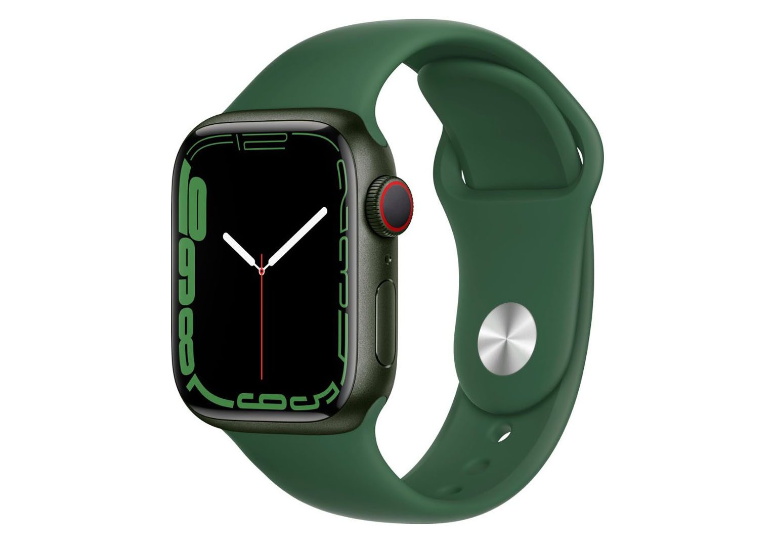Apple Watch Series 7 GPS + Cellular 41mm Green Aluminum with Clover Sport Band MKH93LL/A