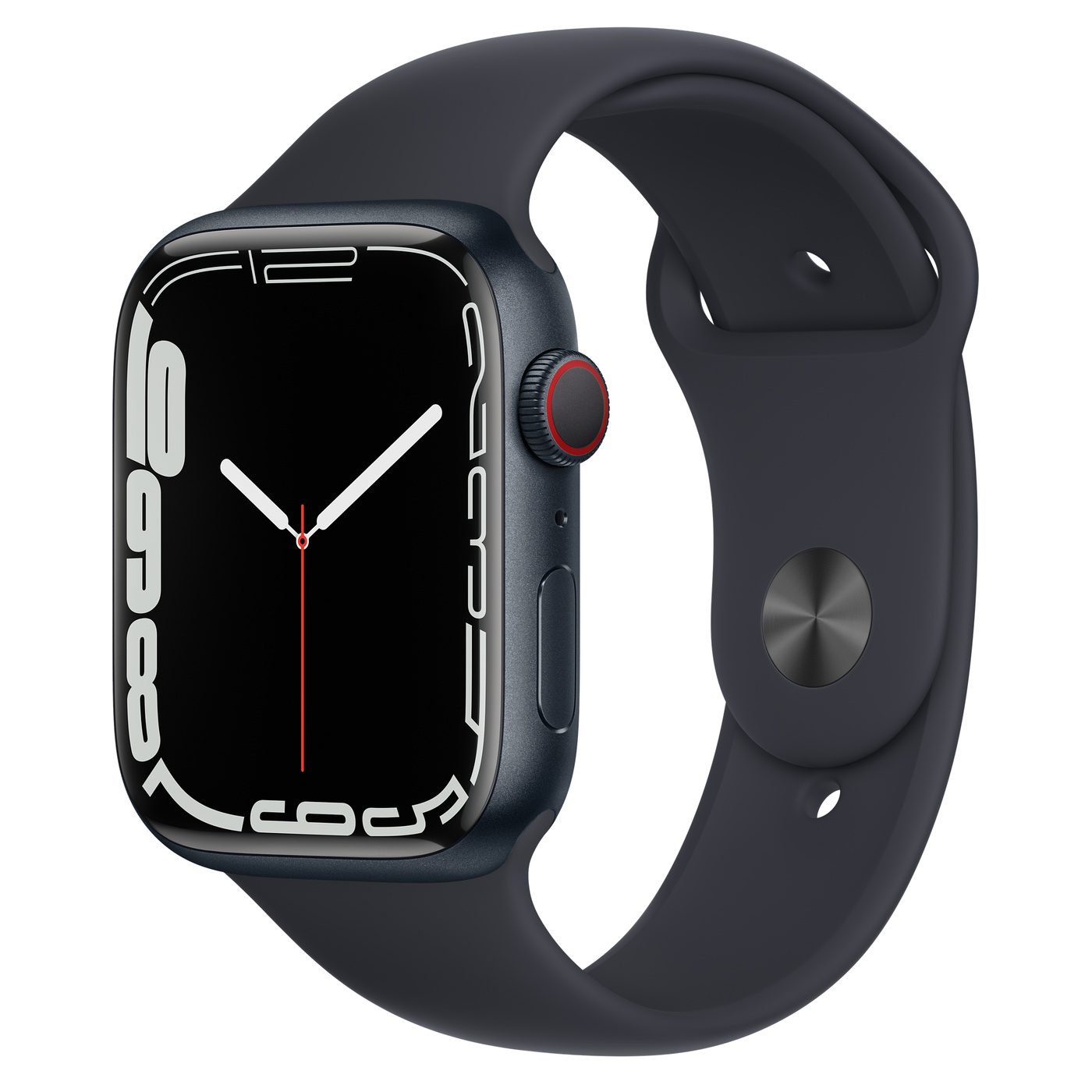 Apple Watch Series 7 GPS + Cellular 45mm Midnight Aluminum with Midnight Sport Band A2477