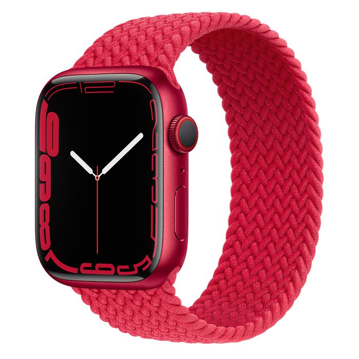 Apple Watch Series 7 GPS + Cellular 45mm (PRODUCT) Red Aluminum with Red Braided Solo Loop A2477